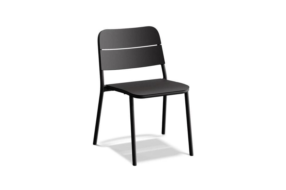 Bandwidth Dining Chair (Set of 2), in Charcoal, three-quarter view