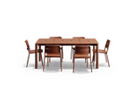 Bandwidth Dining Set, in Rust, profile view