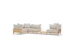 Bluff Sectional with In-line Table, in Parchment, three-quarter view
