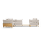 Bluff Sectional with In-line Table, in Parchment, front view