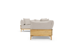 Bluff Sectional with In-line Table, in Parchment, profile view