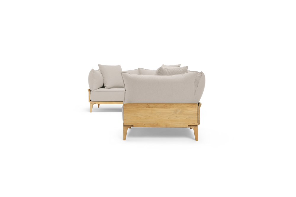 Bluff Sectional with In-line Table, in Parchment, profile view