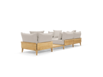 Bluff Sectional with In-line Table, in Parchment, rear view