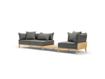Bluff Sofa with In-line Table, in Graphite, three-quarter view