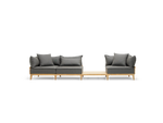 Bluff Sofa with In-line Table, in Graphite, front view