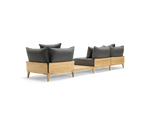 Bluff Sofa with In-line Table, in Graphite, rear view