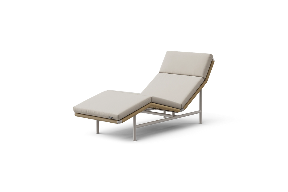Camber Chaise Lounge, in Dune, three-quarter view