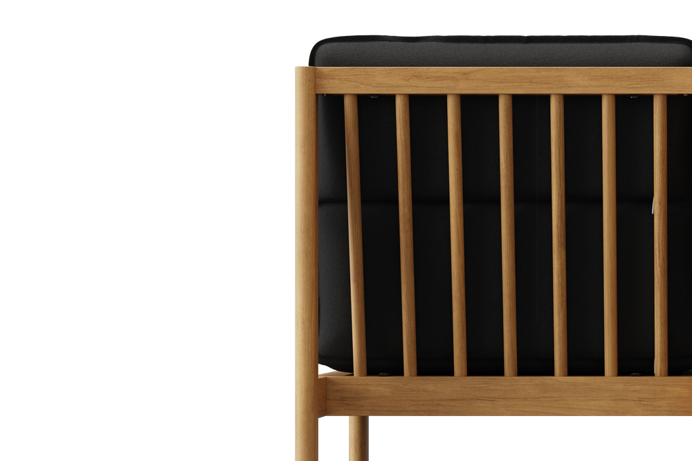 Felloe Chair, in Nuance Charcoal, low rear view