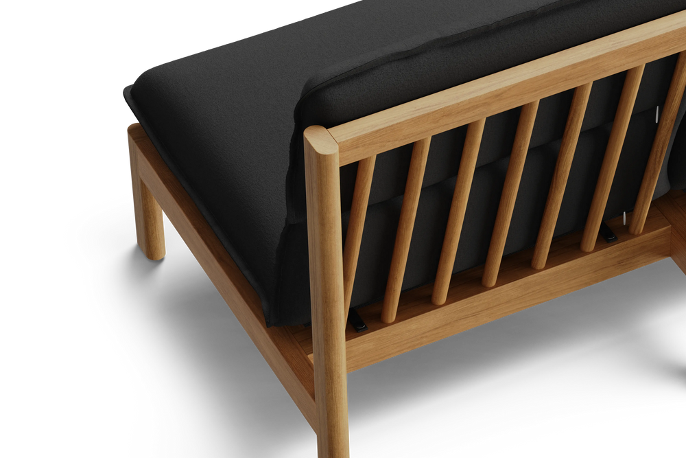 Felloe Chair, in Nuance Charcoal, rear detail