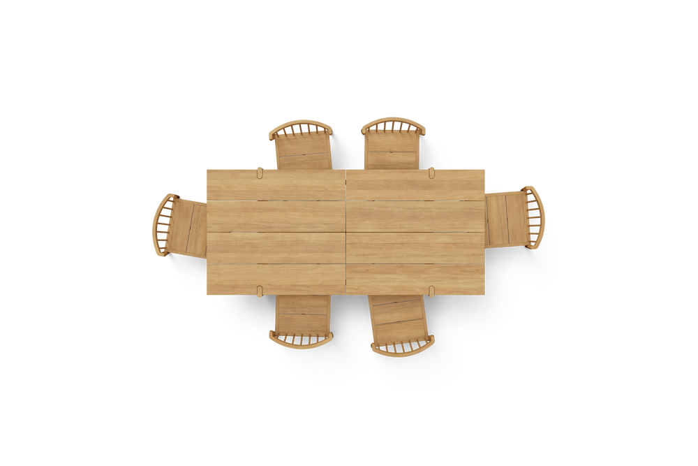 Felloe Dining Set, overhead view
