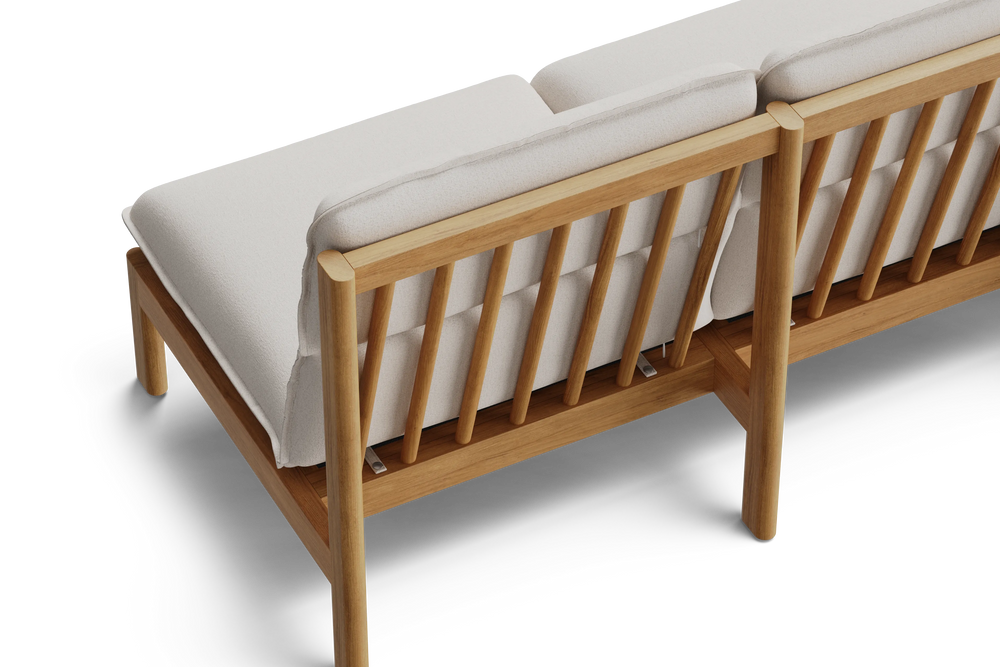 Felloe Loveseat, in Nuance Cloud, rear detail