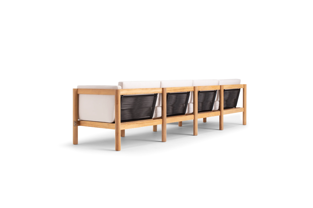 Haven Sectional, with cushion arms, in Canvas, rear view
