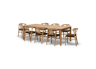 Haven Dining Set, three-quarter view