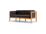 Haven Loveseat, with cushion arms, in Coal, three-quarter view