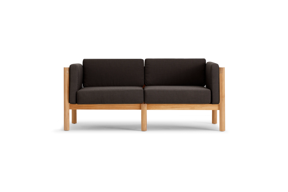 Haven Loveseat, with cushion arms, in Coal, front view