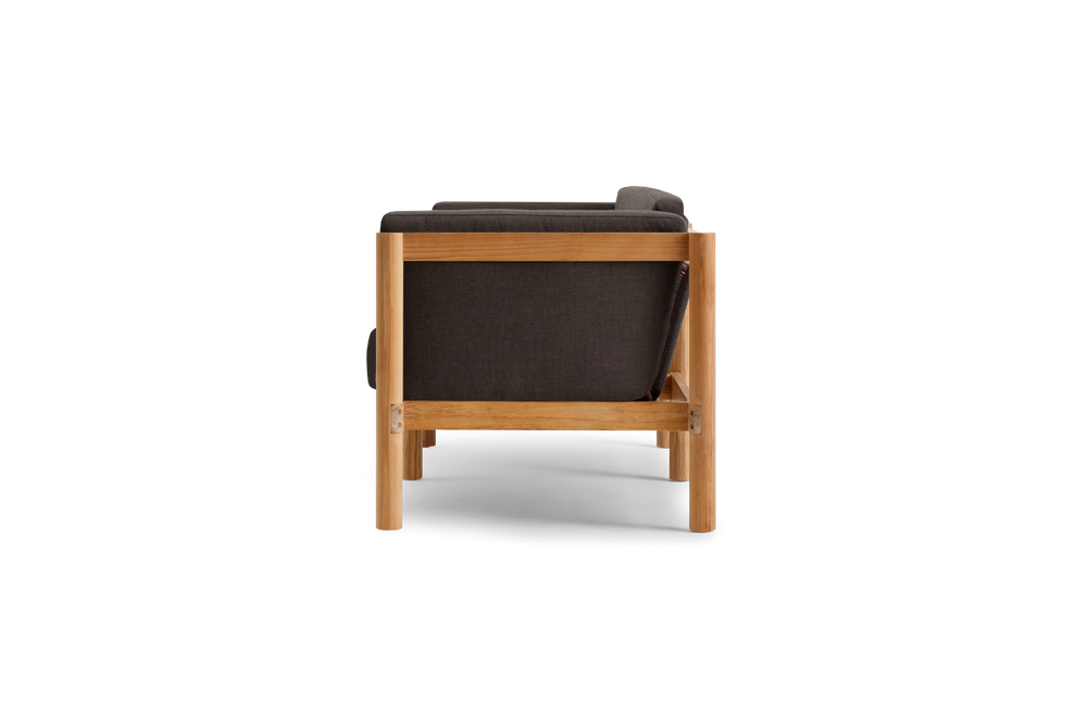 Haven Loveseat, with cushion arms, in Coal, profile view