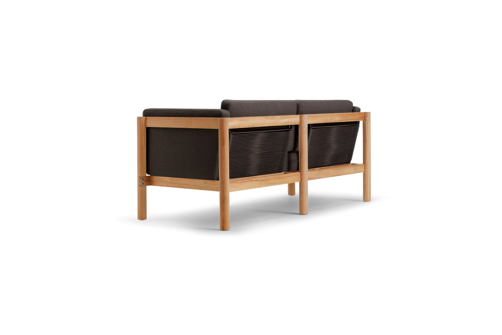 Haven Loveseat, with cushion arms, in Coal, rear view
