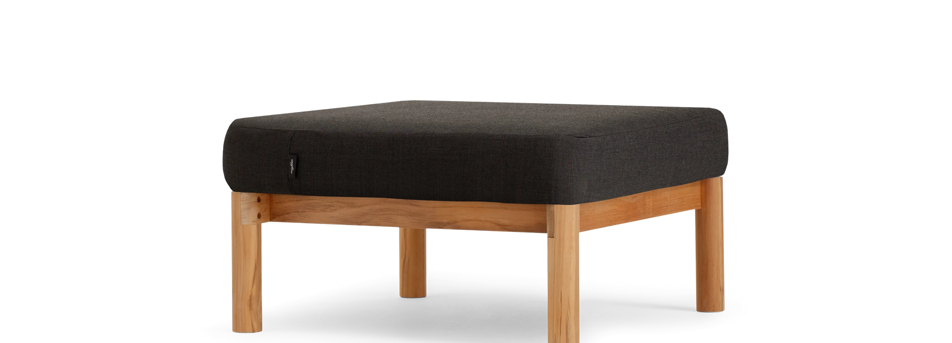 Haven Ottoman - Sunbrella Canvas Coal, alternate view