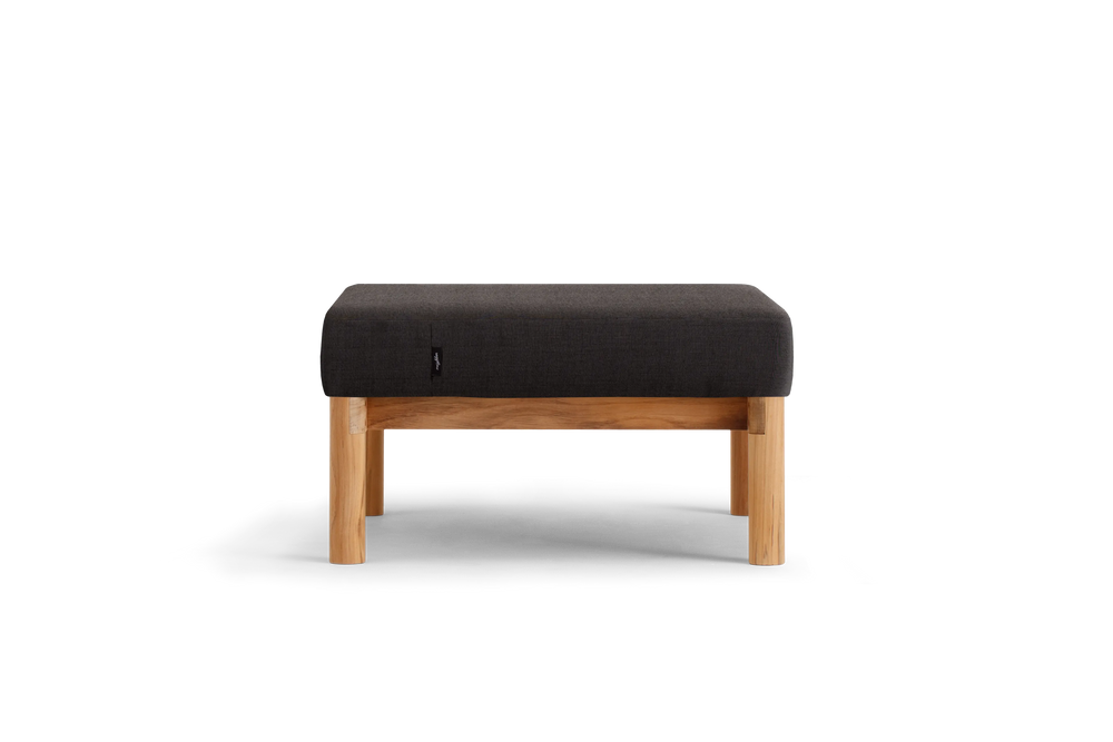 Haven Ottoman, in Coal, front view