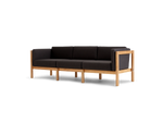 Haven Sofa, with cushion arms, in Coal, three-quarter view