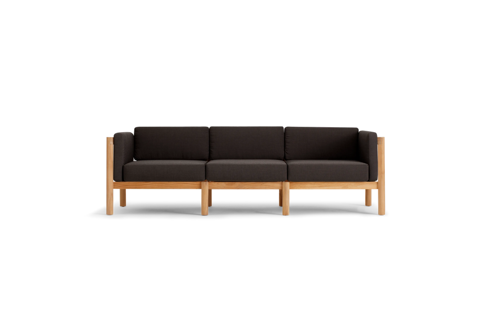 Haven Sofa, with cushion arms, in Coal, front view