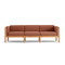 Haven Sofa, with cushion arms, in Rust, front view