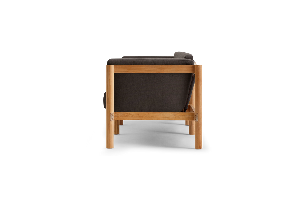Haven Sofa, with cushion arms, in Coal, profile view