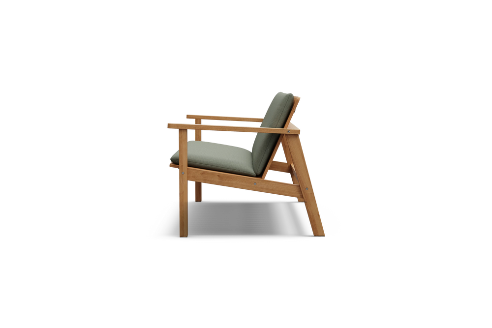 Low Bench Pad, with pad, in Olive, profile view