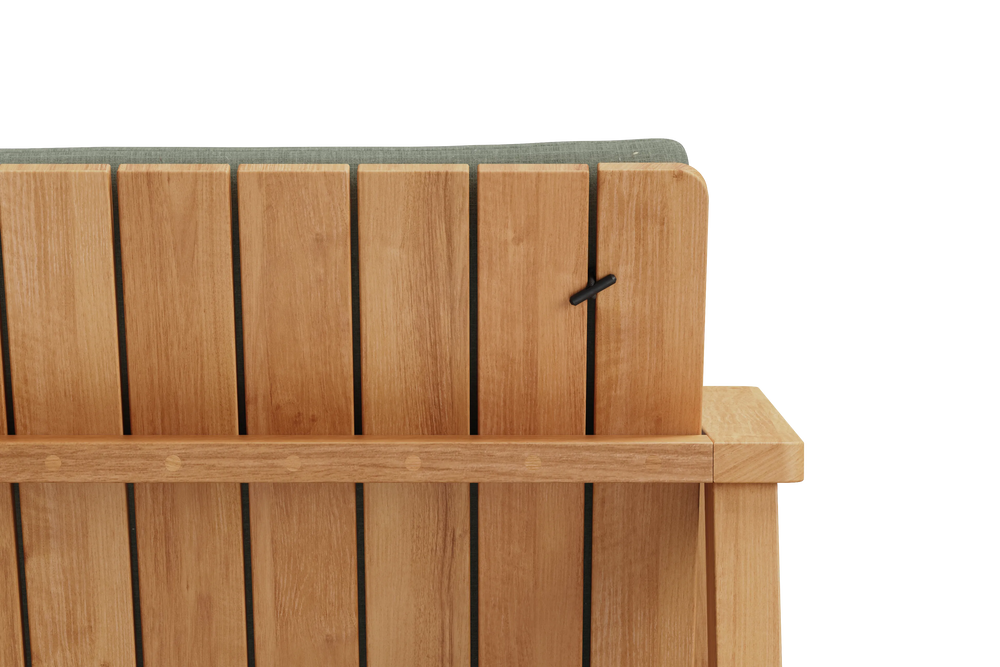 Low Bench Pad, with pad, (angle 2), in Olive, rear detail