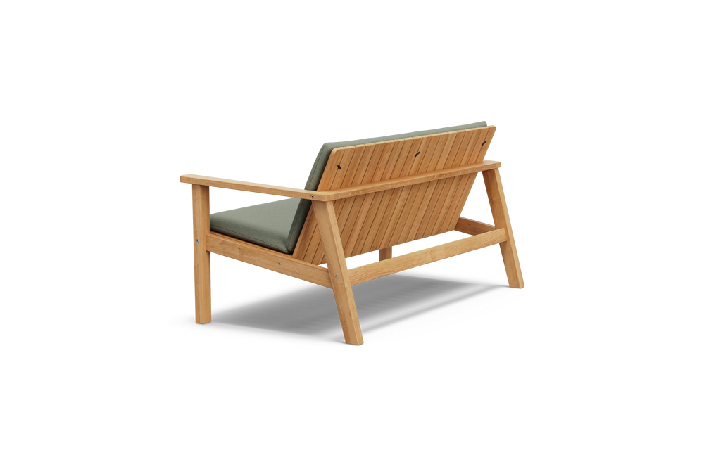 Low Bench Pad, with pad, in Olive, rear view