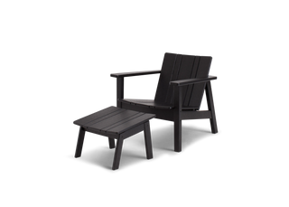 Low Chair - Polywood, in Black, three-quarter view