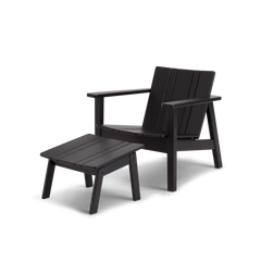 Low Chair - Polywood, in Black, three-quarter view