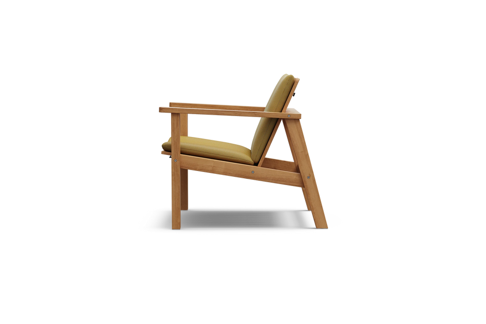 Low Chair Pad, with pad, in Formation Honey, profile view
