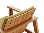 Low Chair Pad, with pad, (angle 1), in Formation Honey, rear detail