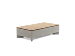 Rook Fire Table - Propane, with lid, in Stone, three-quarter view
