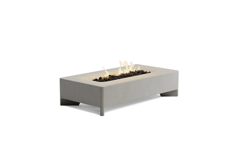 Rook Fire Table - Natural Gas, in Stone, three-quarter view