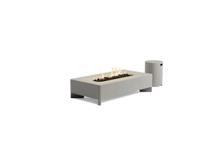 Rook Fire Table - Propane, in Stone, three-quarter view