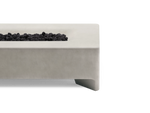 Rook Fire Table - Propane, rectangular, in Stone, side detail view