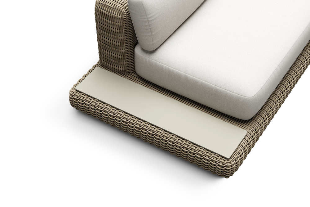 Roundabout Sectional with Side Table, in Natural, overhead view