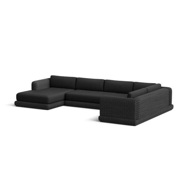 Roundabout Chaise Sectional - Charcoal | Sunbrella Heritage Char / Left Chaise
