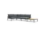 Terra Sectional with large End Table, in Charcoal, three-quarter view