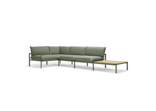 Terra Sectional with large End Table, in Olive, three-quarter view