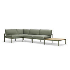 Terra Sectional with large End Table, in Olive, three-quarter view