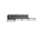 Terra Sectional with large End Table, in Charcoal, front view