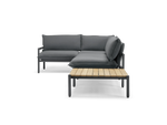 Terra Sectional with large End Table, in Charcoal, profile view