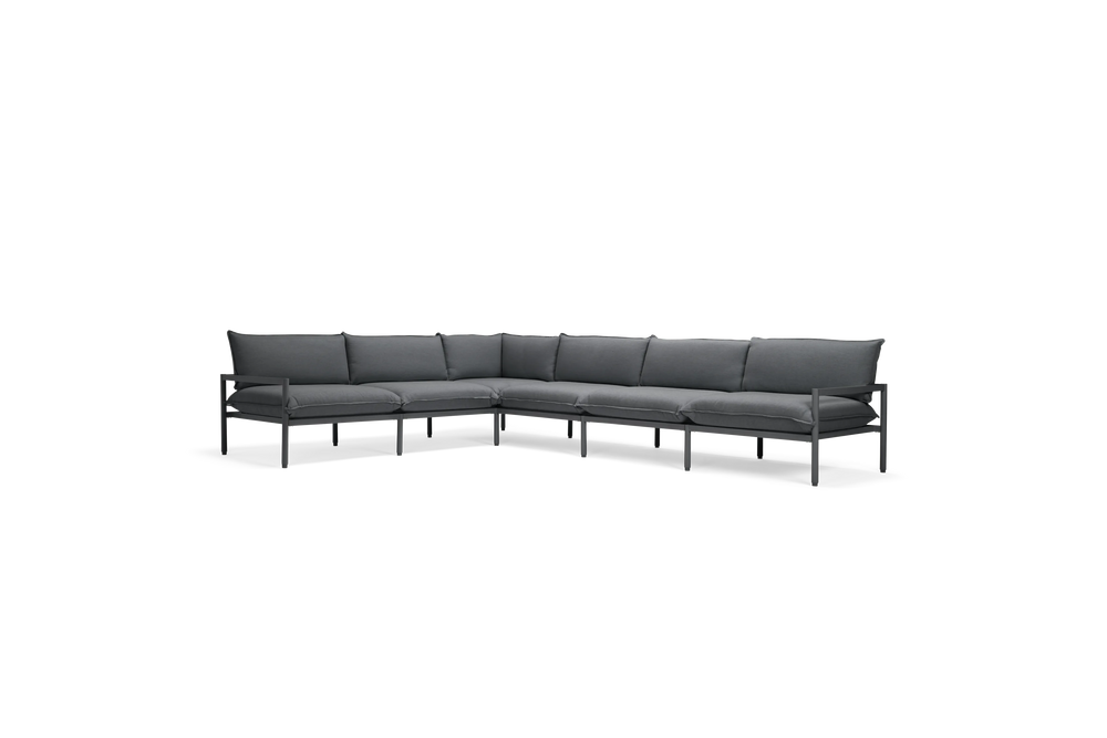 Terra Sectional, in Charcoal, three-quarter view