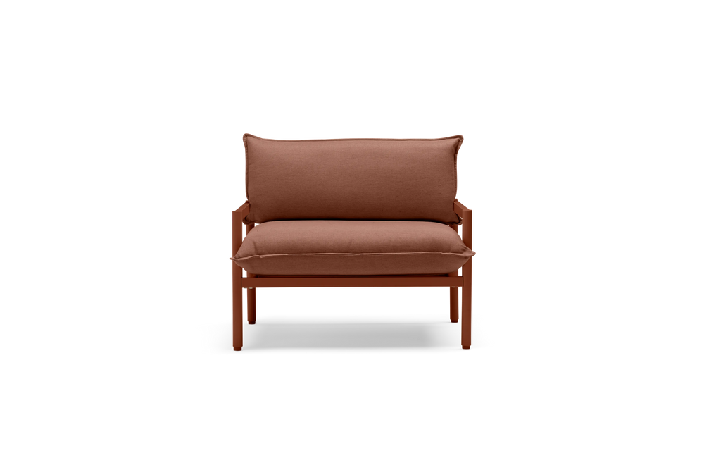 Terra Chair, in Rust, front view