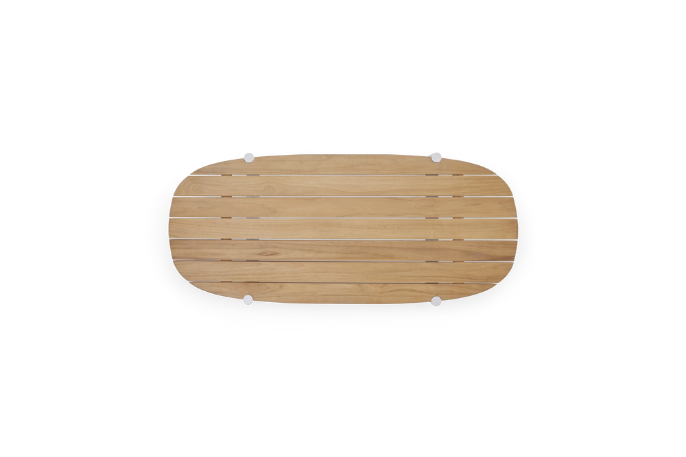 Terra Coffee Table, in Putty, overhead view