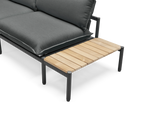 Terra In Line Half Table, small, in Charcoal, three-quarter view
