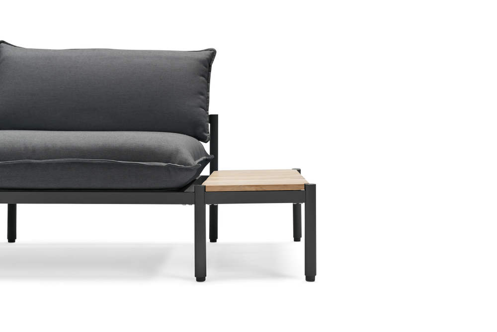 Terra In Line Half Table, small, in Charcoal, front view